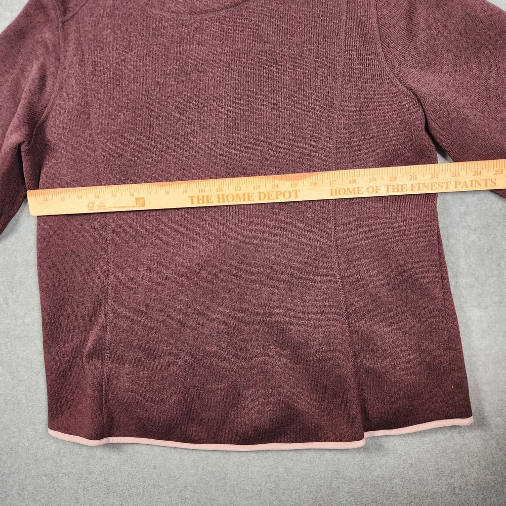 LL Bean Jacket Womens 1X Plus Raisin Brown Sweater Fleece Full Zip Logo - Picture 10 of 11